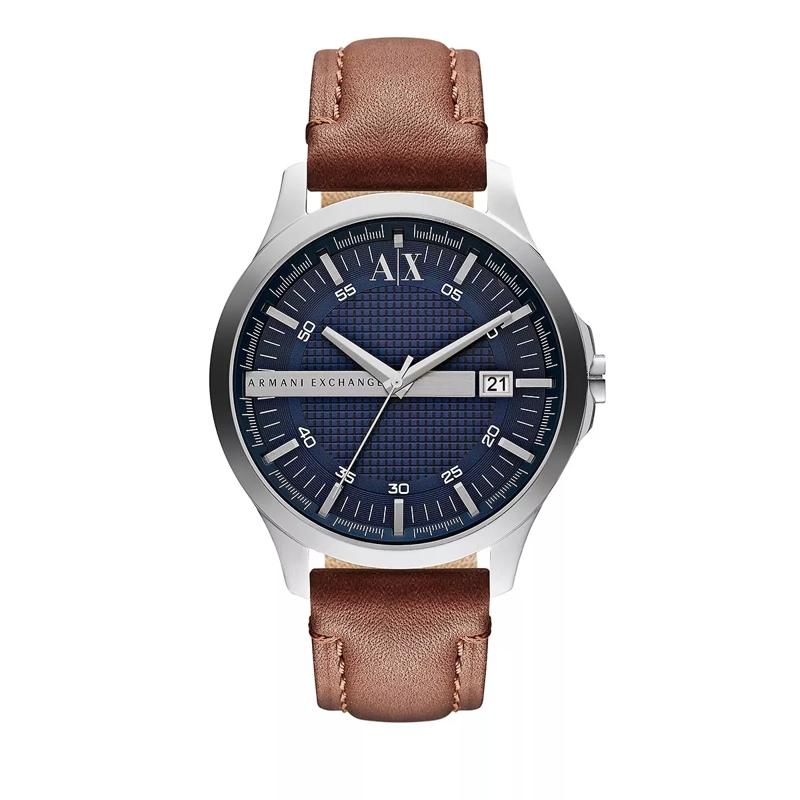 Armani Exchange Automatikuhr Armani Exchange Three-Hand Date Brown Leather Watc Brown