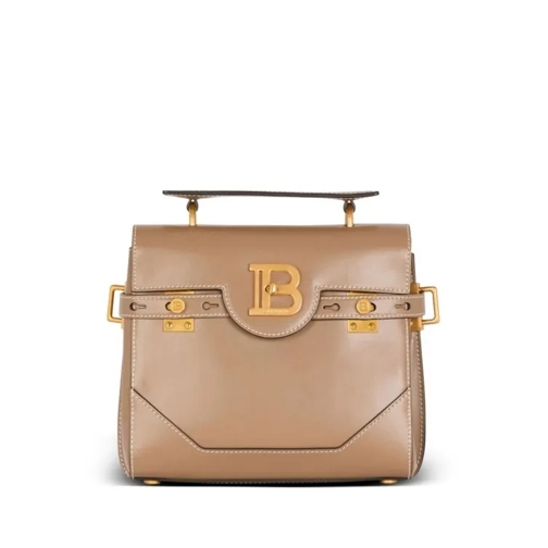 Balmain B-Buzz Leather Tote Bag Brown Fourre-tout