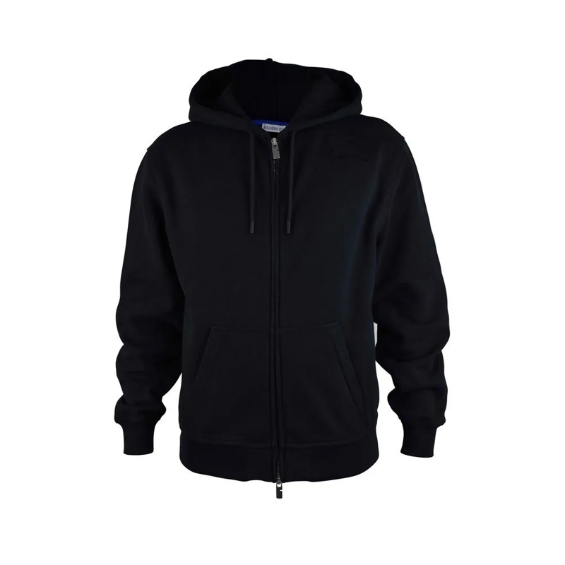 Burberry  Hooded Black Cotton Vest With Embroidered Logo Black