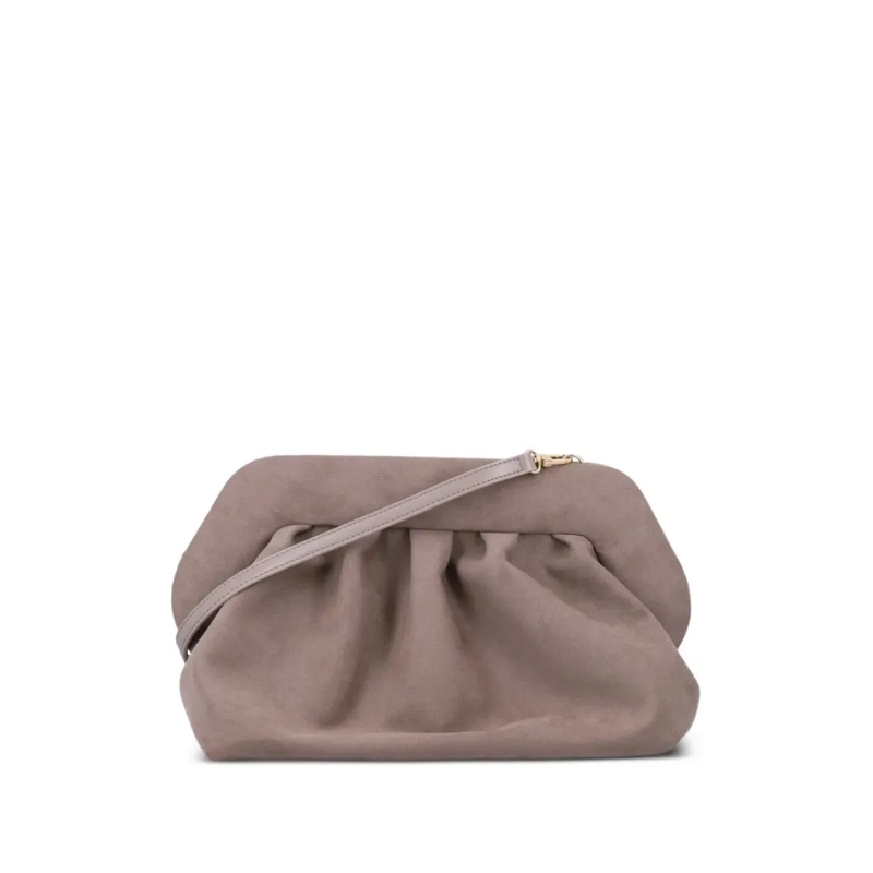 Themoirè Clutch Structured Minimalist Bag With Refined Finish Brown