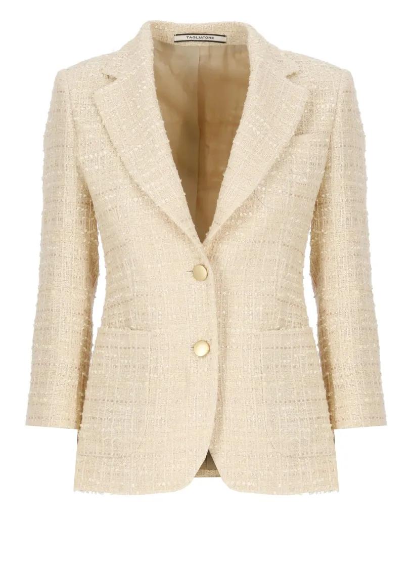 Thumbnail - Tagliatore - Beige Cotton Jacket - Größe 40 - beige