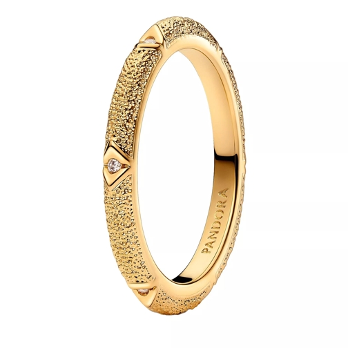 Pandora Ring Texture 14k gold-plated ring withcubic zirconia Golden