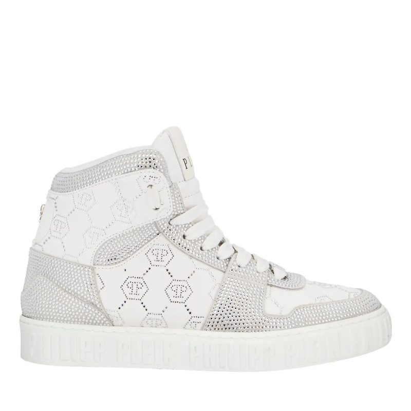 Philipp Plein Low-Top-Sneaker Hochwertige Turnschuhe Monogram Verziert weiss