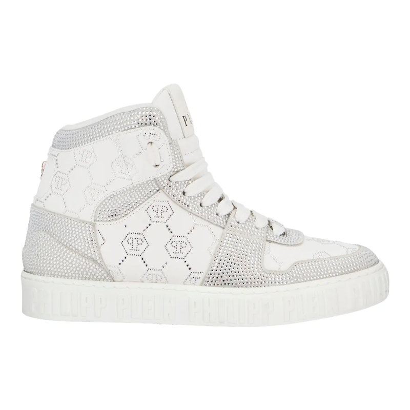 Philipp Plein Low-Top-Sneaker Hi-Top Sneakers Monogram Embellished weiss(Image 3)