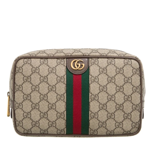 Gucci Pochette Savoy Toiletry Case With Web Beige