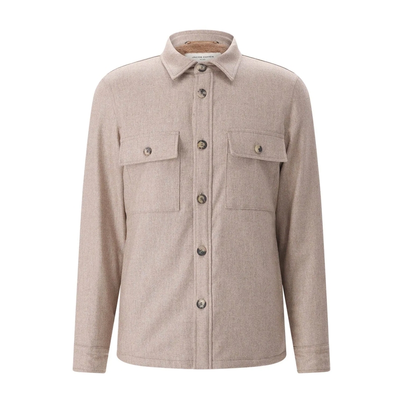 Jacob Cohen Veste de transition Overshirt aus Schurwolle beige