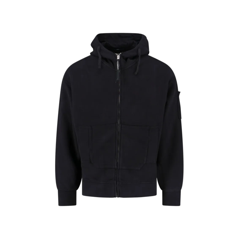 CP Company  Logo Hoodie Sweatshirt – Black Black