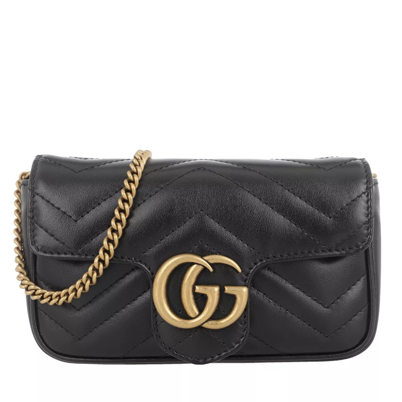 Gucci Crossbody Bag GG Matelassé Marmont Mini Crossbody Bag Leather Black/Gold
