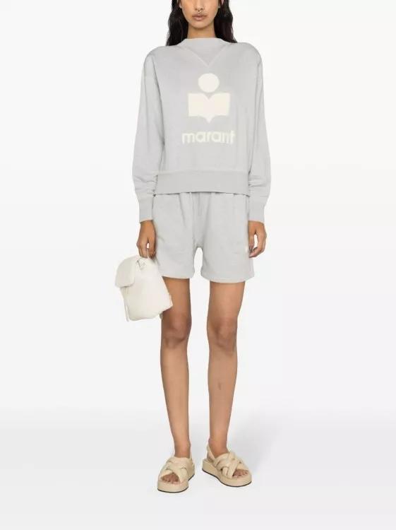 Etoile Isabel Marant Moby Flocked-Logo Sweatshirt White