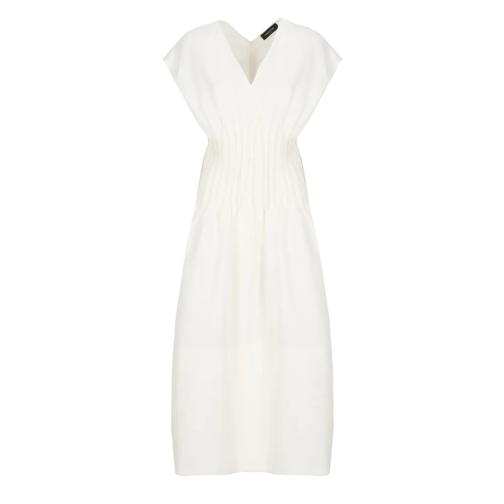 Fabiana Filippi Robes midi White Viscose And Linen Dress White
