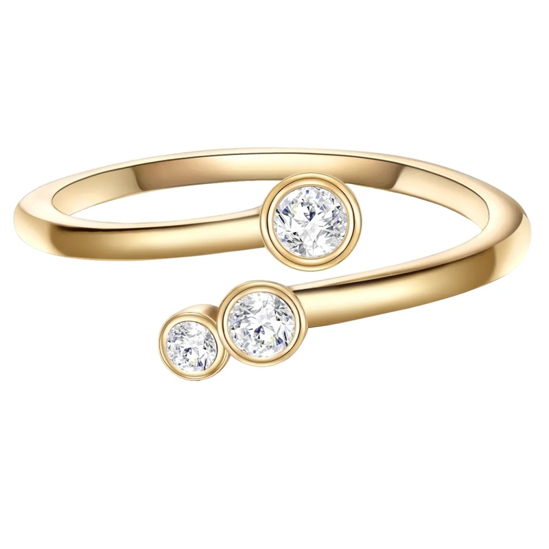 Glanzstücke München Ring Sterling Silber Ring Zirkonia gold