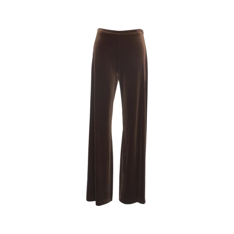 Gender  Velvet Wide-Leg Trousers With Fluid Cut Black