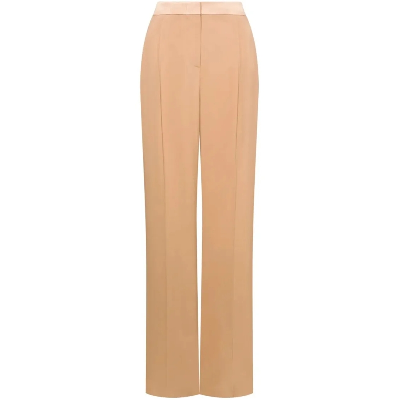 Alberta Ferretti  Straight-Leg Tailored Pants With Minimalist Design Brown