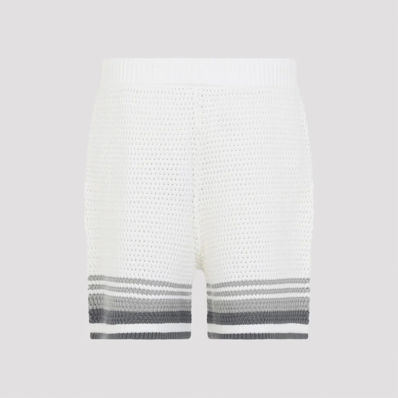 Casablanca Casual Shorts Cotton Bermuda Shorts With Knitted Texture White