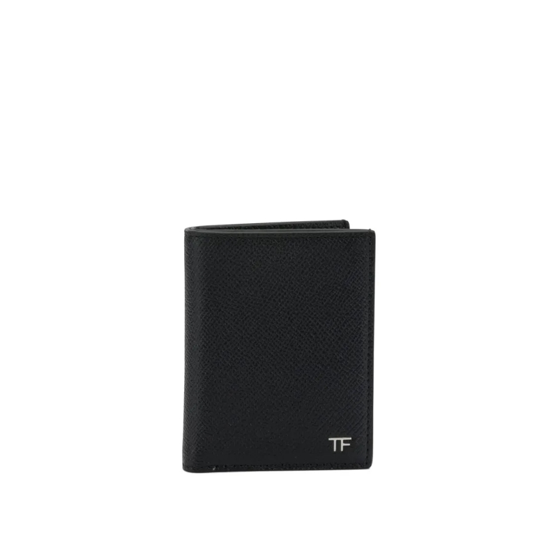 Tom Ford Geldbörse Small Grain Leather Folding Card Holder Black