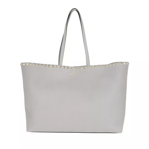Valentino Garavani Rockstud Studded Shopping Bag Pastel Grey Boodschappentas