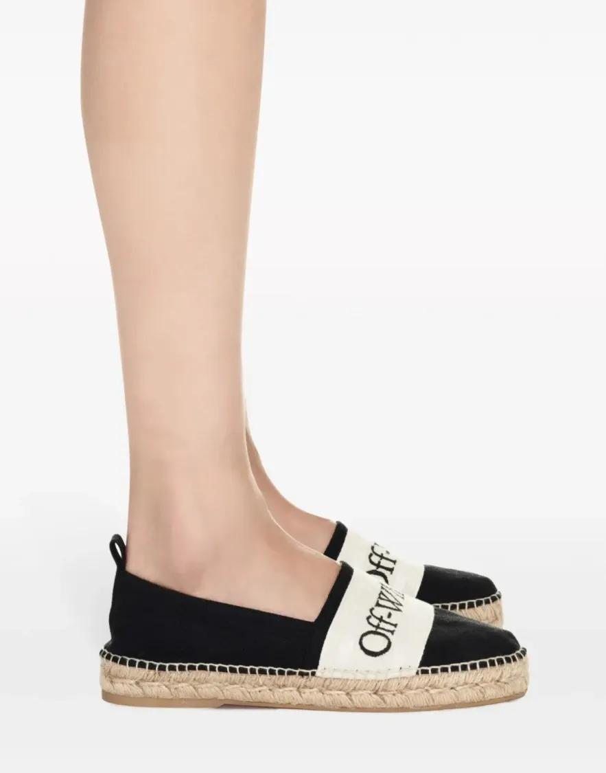 Thumbnail - Off-White Low-Top Sneaker - Bookish Logo Linen Espadrilles - Gr. 39 (EU) - in Beige - für Damen