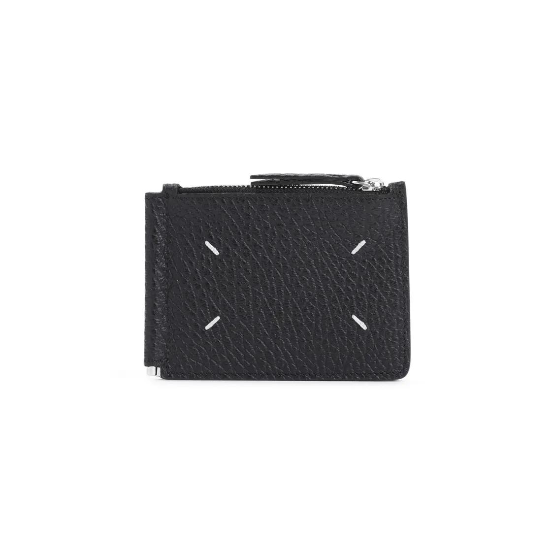 Maison Margiela Portemonnaies - Black Calf Leather Slim 2 Pincer Wallet - Gr. unisize - in Schwarz - für Damen