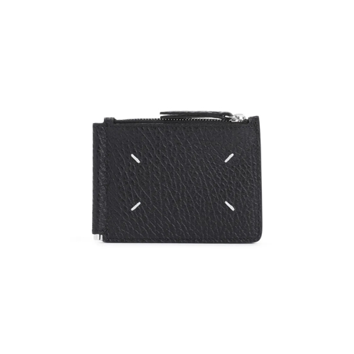 Maison Margiela Black Calf Leather Slim 2 Pincer Wallet Black Portafoglio