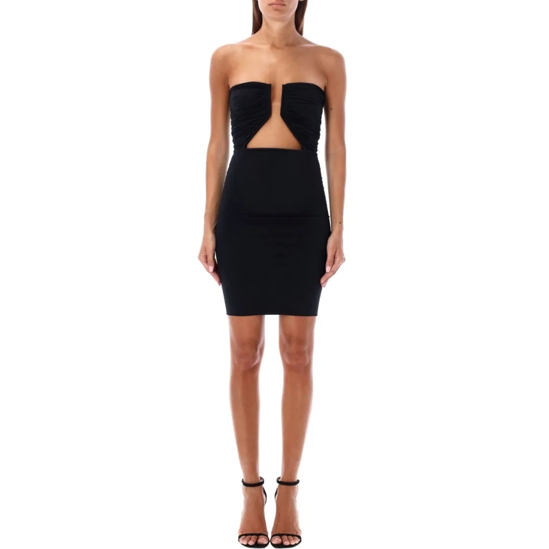 Rick Owens Mini-jurk Bodycon Prong Mini Dress Black