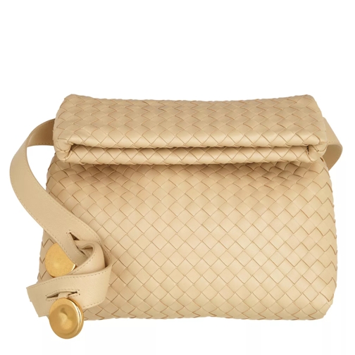 Bottega Veneta Fold Crossbody Bag Leather Porridge/Gold Crossbody Bag