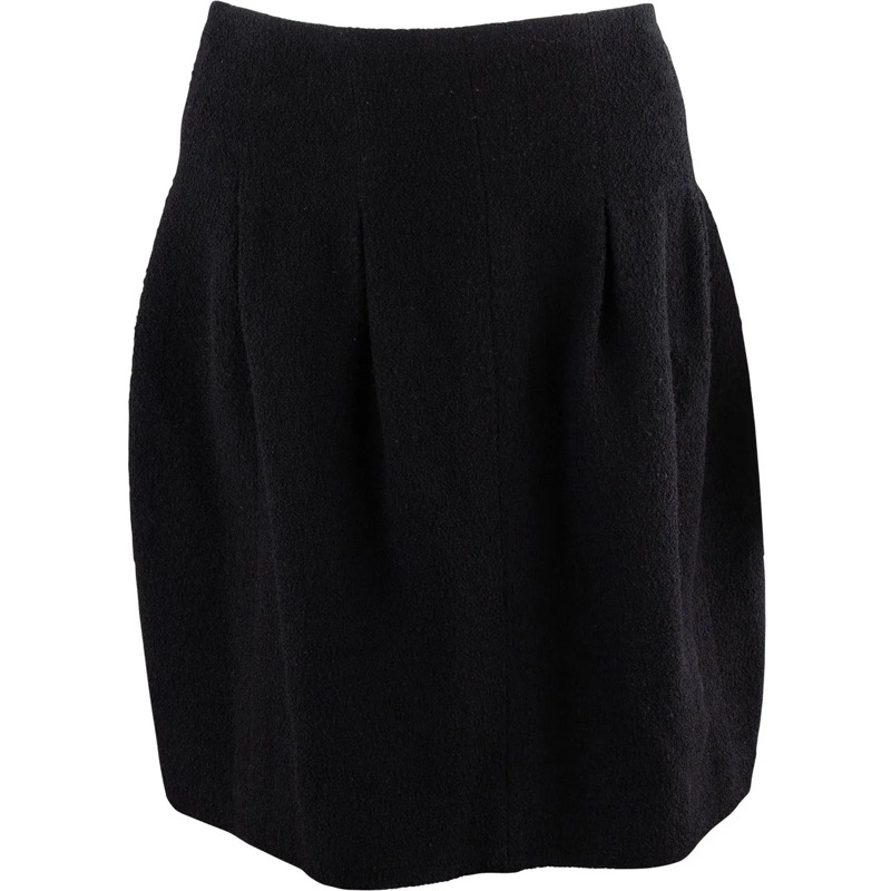Chanel Midirock Chanel Noir Wool Skirt (D36 / FR38) schwarz