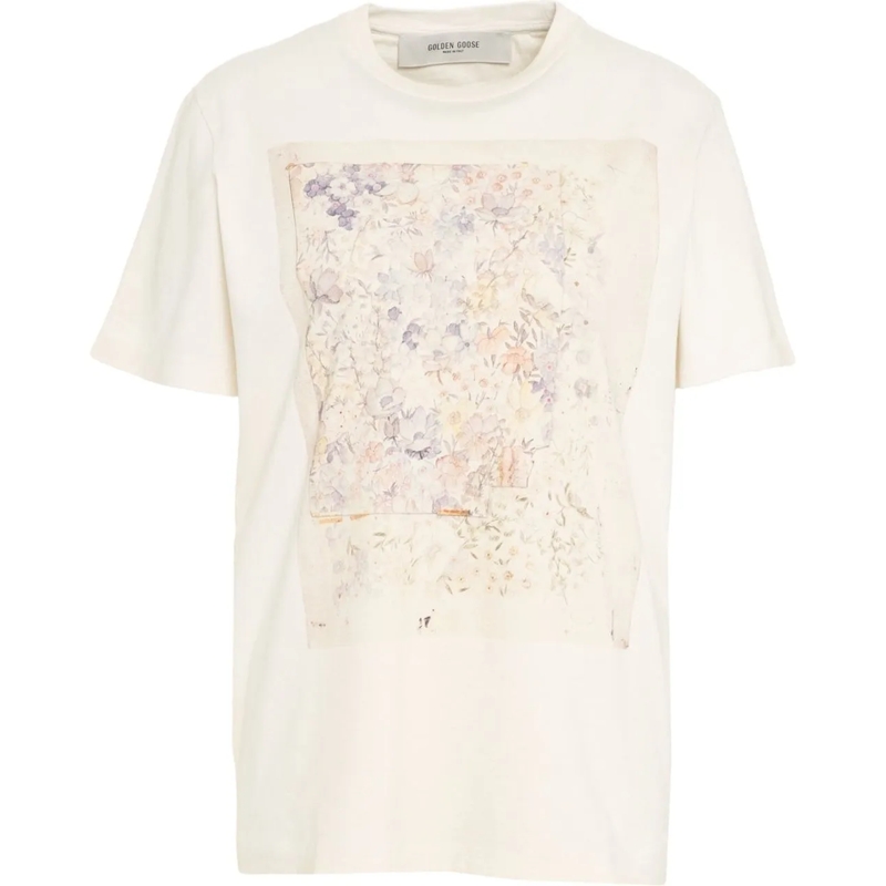 Golden Goose T-shirt T-shirt with floral print beige