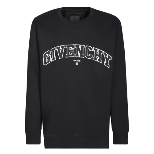 Givenchy Slim Fit Sweatshirt With College Logo Embroidered Black 