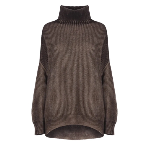 CALIBAN Wool And Cashmere Sweater Brown Pull à col roulé