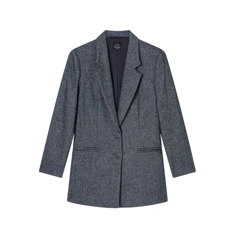 Armani Exchange Blazer Tailored Grey Blazer With Notch Lapel Grey