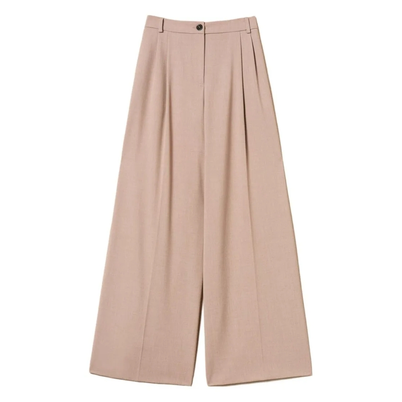 Twin-Set  Wide-Leg Trousers With High Waist Neutrals
