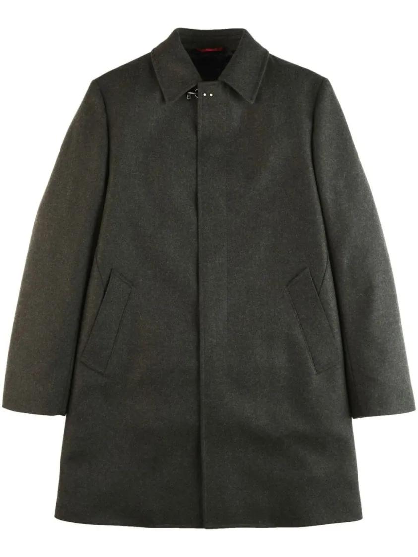 Thumbnail - Fay - Green Wool Coat - Größe XL - grün