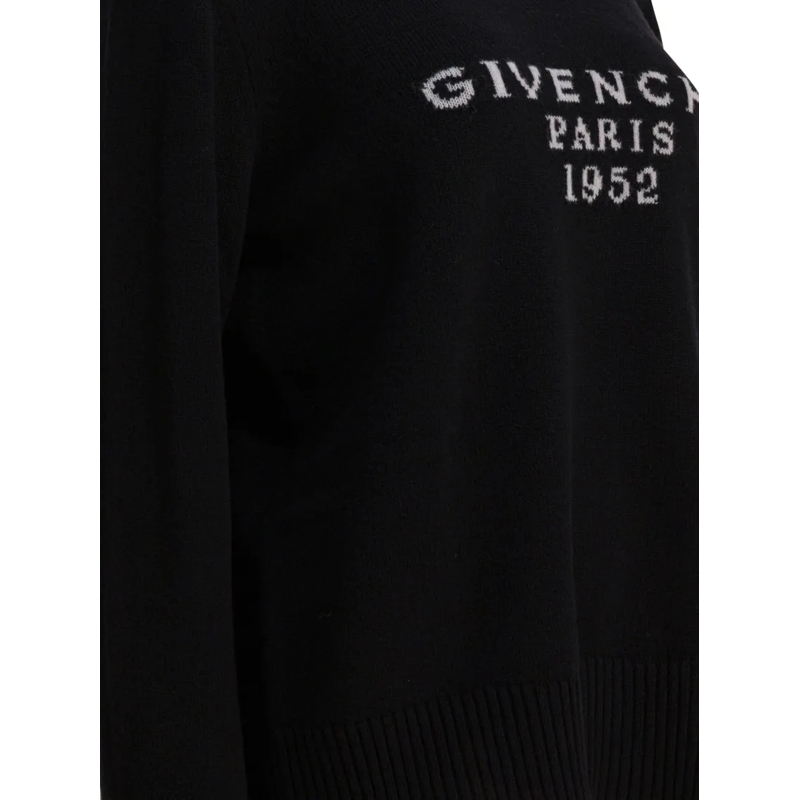 Givenchy Pullover Paris 1952" Turtleneck Sweater Black(Image 5)