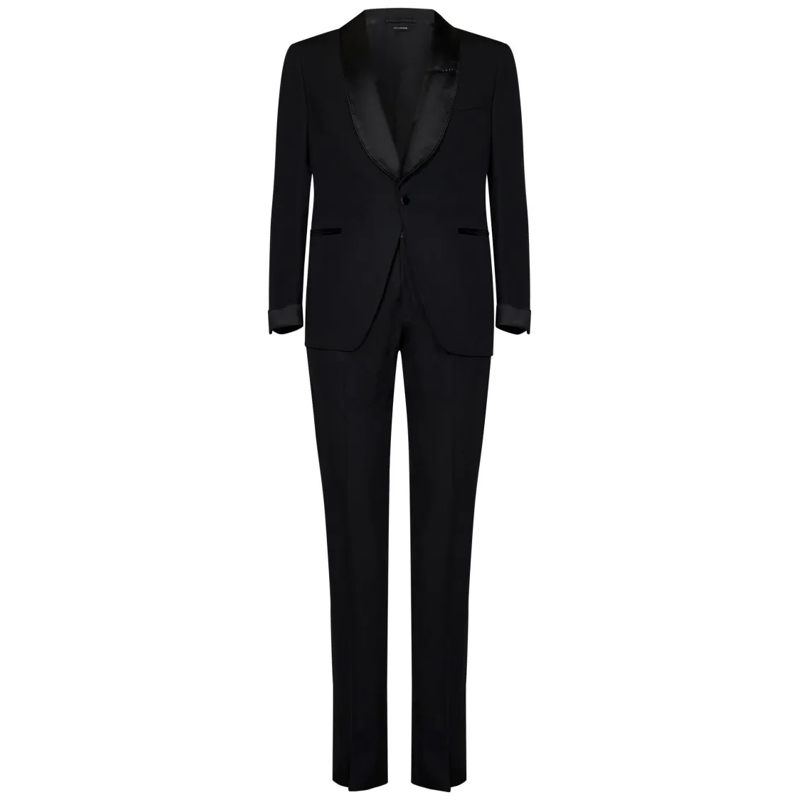 Tom Ford Pakcombinatie Tailored Black Suit With Satin Accents Black