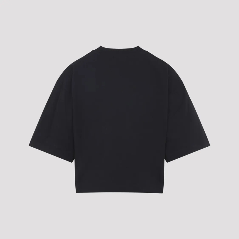 Marni T-Shirt Black Cotton T-Shirt With Contrasting White Letter Black