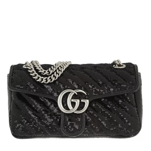 Gucci GG Marmont Small Crossbody Bag Sequins Black Crossbody Bag