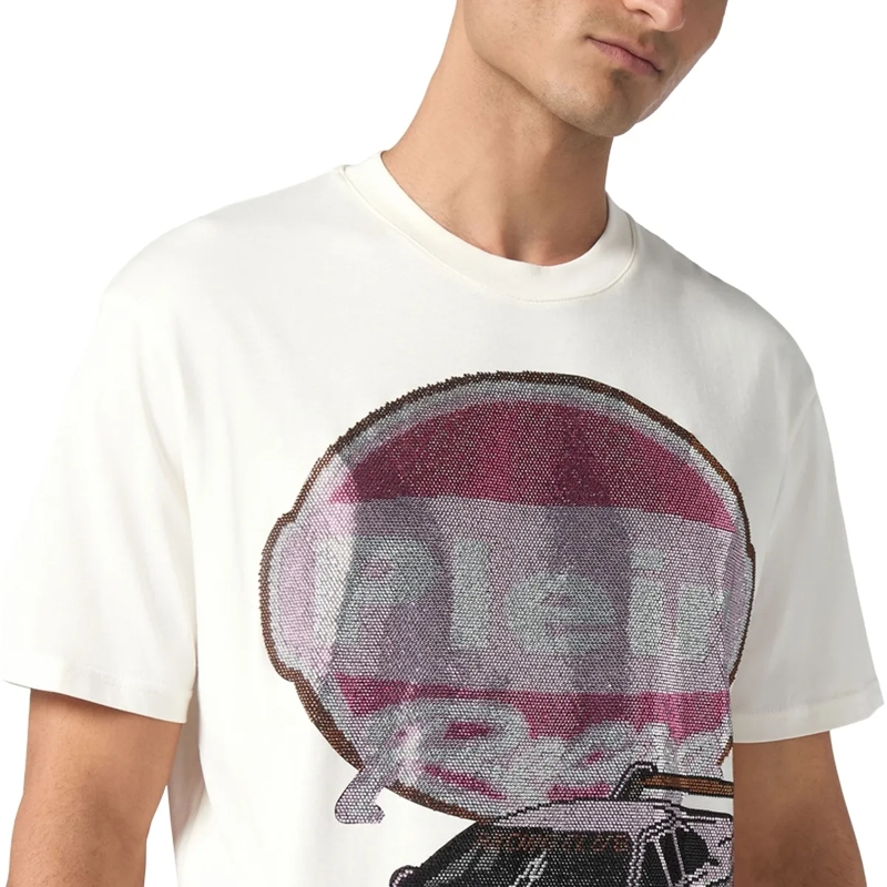 Philipp Plein T-Shirt T-Shirt Racing Mit Schmucksteinen weiss(Image 5)