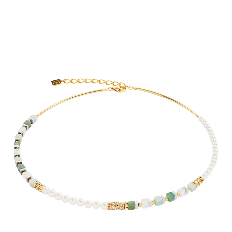 COEUR DE LION Mittellange Halskette Precious Fusion Offset Halskette grün