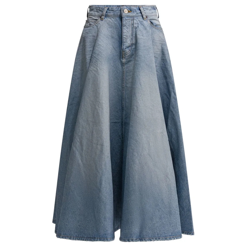 Balenciaga Spijkerrok "Godet" Long Skirt Blue