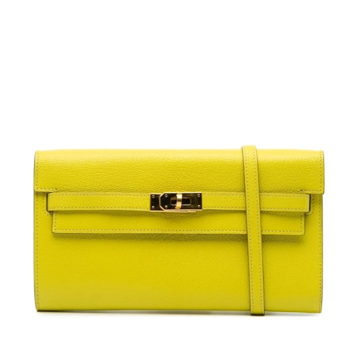 Hermès Kartenhalter 2020 Chevre Mysore Kelly To Go Wallet gelb