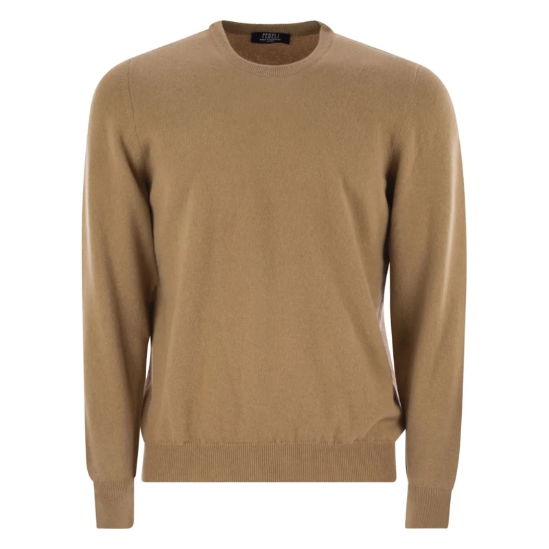 Fedeli Pull Argentina - Baby Cashmere Crew-Neck Sweater Brown