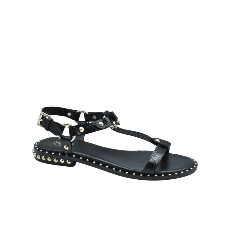 Ash Sandalen Cocco Black Laced Flat Shoes Black