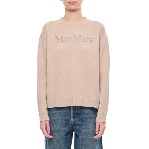 Max Mara Pull Kassel Round Neck Logo Pullover Neutrals