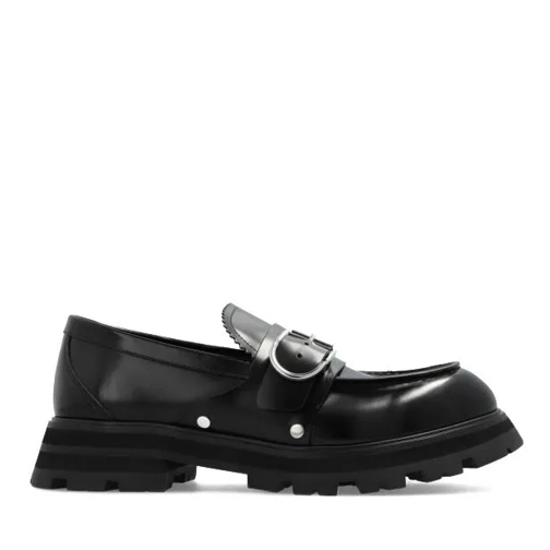 Alexander McQueen Black Buckle-Detail Shoes Black Mocassino