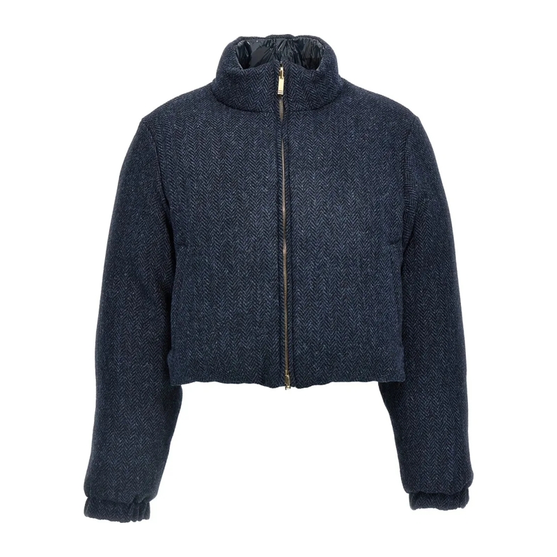 Thom Browne  Herringbone Harris Tweed' Reversible Down Jacket Blue