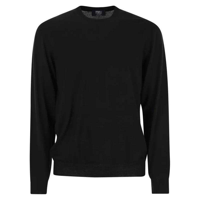 Fedeli Pullover Argentina - Crew-Neck Sweater Black