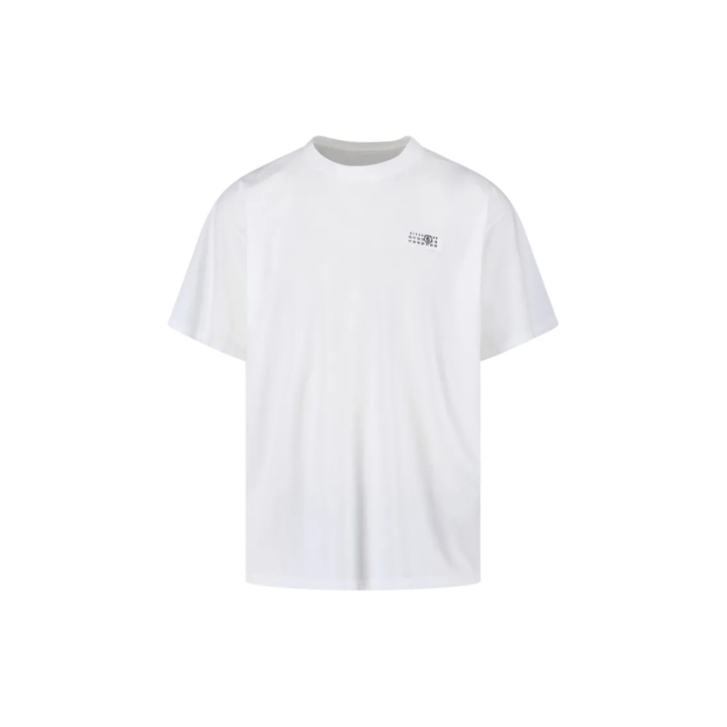 MM6 Maison Margiela T-Shirt Minimalist Cotton T-Shirt With Tonal Logo Patch White