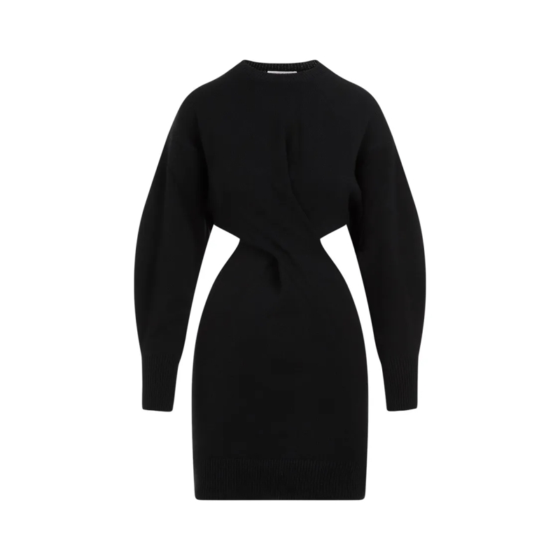 Alexander McQueen Minikleid Black Wool Mini Dress Black