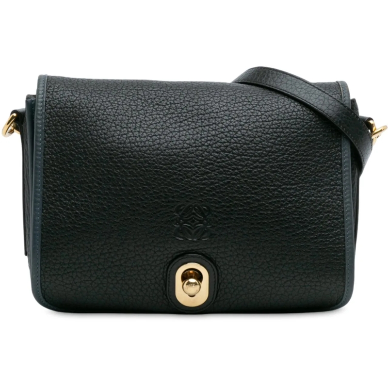 Loewe Sac à bandoulière Pebbled Calfskin Anagram Ines Flap Crossbody schwarz