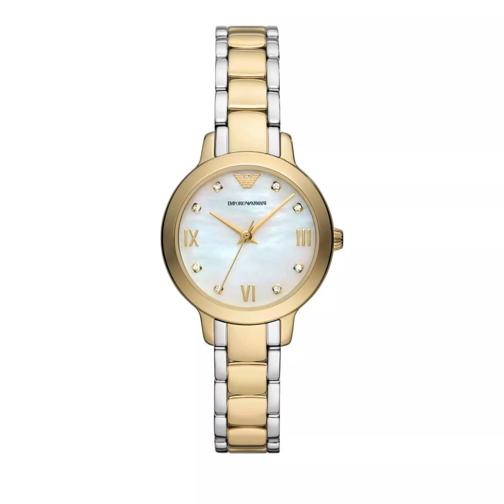 Emporio Armani Three-Hand Stainless Steel Watch 2 Tone Orologio al quarzo